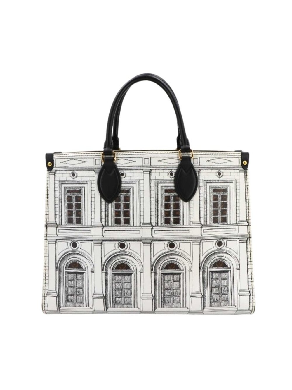 Louis Vuitton On The Go MM Fornasetti 2-Way Tote Shoulder Bag Monogram Leather
